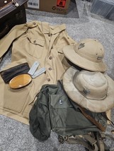 German Afrika Korps Style Uniform Set – DAK Tunic, 2 Pith Helmets, Gear ... - $396.04