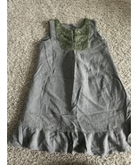 Zara Girls 11-12 Years 152cm Gray Sleeveless Dress Pocket Ruffle Hem - $267.23 MXN