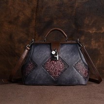 New Vintage Women Shoulder Bag Luxury Hand-painted Retro Crossbody Bag Ladies Ge - £97.25 GBP