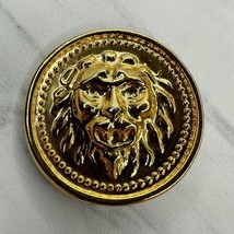 Vintage Lion Head Round Cinch Belt Buckle - £15.48 GBP