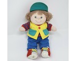 12&quot; VINTAGE EDEN BOY DOLL BROWN HAIR RED BLUE STUFFED ANIMAL PLUSH TOY L... - £111.49 GBP