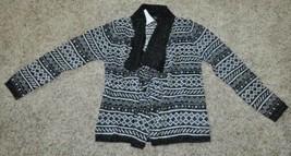 Girls Sweater Cardigan Its Our Time Black Gray Marled Knit Cascade Plus-... - £19.73 GBP