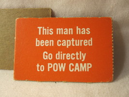 1963 Combat! tv series Board Game Piece: &#39;Go To POW Camp&#39; Red Card - £1.59 GBP