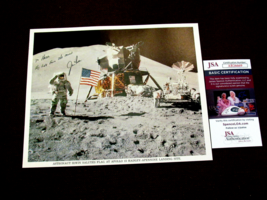 James Jim Irwin Apollo 15 Nasa Astronaut Signed Auto Flag Salute Litho Photo Jsa - $296.99