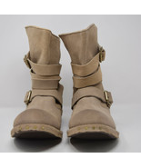 Jeffrey Campbell Womens Ankle Boots Britman Biker Taupe Suede 44 New 11 US - $224.11 CAD