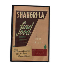 Vintage Mid Century Shangri La Restaurant Menu Hi-Way Highway 29 &amp; 18 Fi... - £17.32 GBP