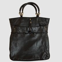 Tobias Italian Black Leather Tote Silver Chain Handle Slouchy Large Bag ... - €11,27 EUR