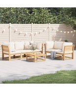  Garden Lounge Set Cream White, Acacia Wood - $19,659.33 MXN