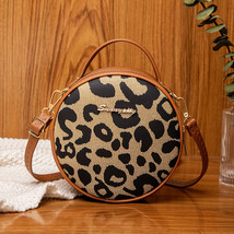 Vintage Leopard Print Small Round Bag Women Handbag Bag Female Trendy One-Should - £26.13 GBP