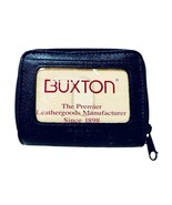 Buxton Black Genuine Leather Unisex Wallet Clear ID Accordian Style Doub... - $17.72 CAD