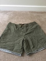 Mossimo Men&#39;s Green White Printed Swim Shorts Unlined One Piece Size 34  - $29.10
