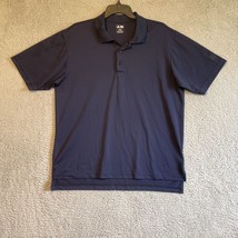 Adidas Polo Shirt Mens M Navy Blue Golf Embroidered Direct Energy on Sleeve - $14.85