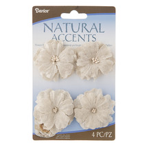 Floral Linen Flowers Light Natural 2 Inches - £13.62 GBP
