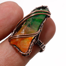 Multi Slice Rough Drusy Gemstone Fashion Copper Wire Wrap Ring Jewelry 6&quot; SA 281 - £5.96 GBP