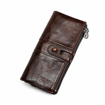 Long Leather Men Clutch Wallet Bifold Credit Card Photo Holder Money Pur... - £30.18 GBP