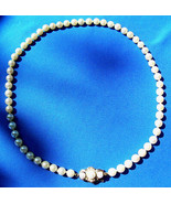 PEARL NECKLACE VINTAGE CHOKER AMAZING 14K GOLD ART DECO GATSBY ERA CLASP - €2.388,40 EUR