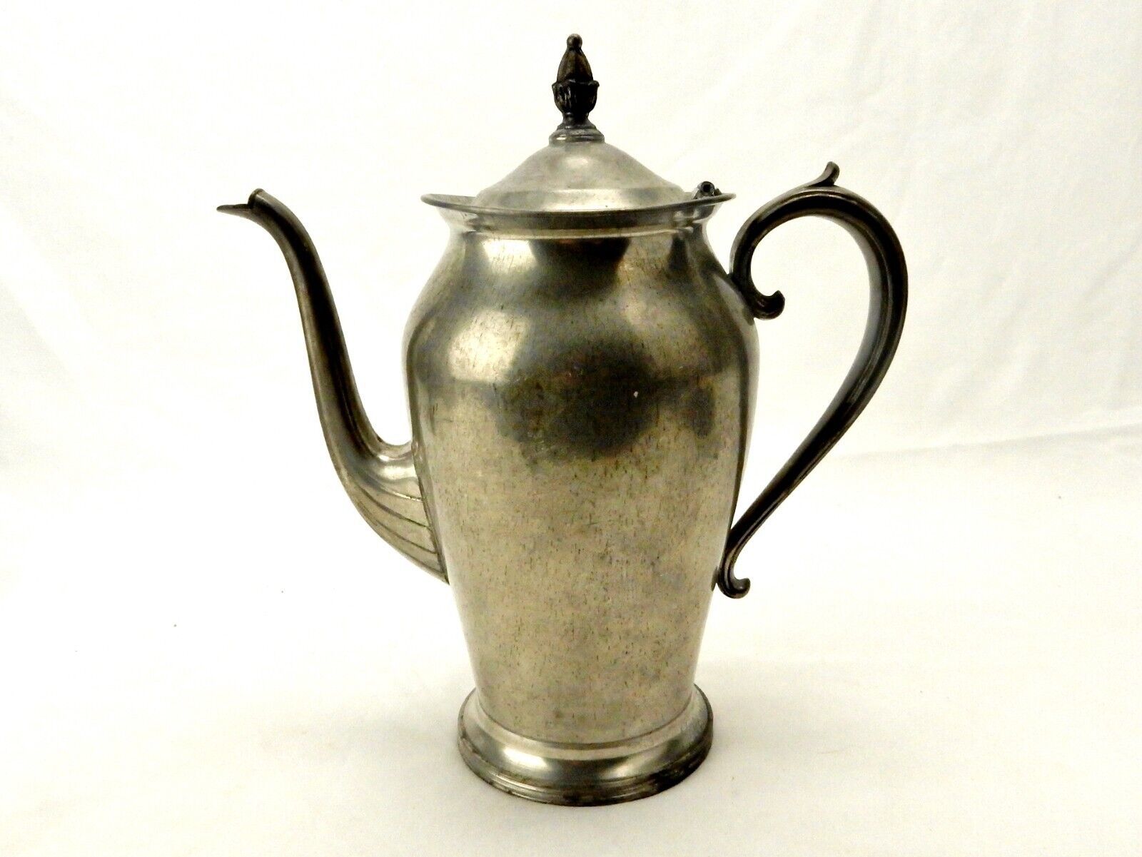 Sheets Rockford Pewter Teapot, Hinged Lid, Swan Neck Spout, Scroll Handl... - $14.65