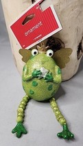 Prince King Frog Ornament Heavyweight Crown Sparkle Glitter Green Unique... - £6.16 GBP