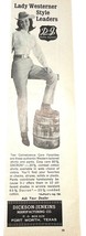 1966 Dickson Jenkins Western Wear Vintage Print Ad Womens Convenince Car... - $9.97