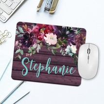 Office Desk Accessories, Personalized Mouse Pad, Office Decor, Burgundy Mint Tea - £11.21 GBP