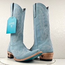 NEW Lane LEXINGTON Powder Blue Cowboy Boots Ladies 8 Leather Western Snip Toe - £189.92 GBP