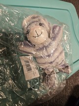 Steiff Hops Hase Hare Gray Blue Striped Stuffed Animal Plush Toy 23cm #0... - $24.70