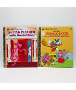 2 Vintage Little Golden Books Pink Panther Haunted House Donald Duck Witch Next - £14.08 GBP