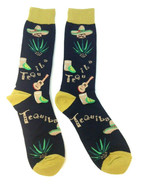 FINE FIT NOVELTY TEQUILA BLACK ALL OVER PRINT KNIT CREW SOCKS MID CALF C... - $143.72 MXN