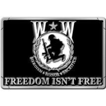 Wounded Warrior Logo Heroism Honor Sacrifice Freedom Isn&#39;t Free Belt Buckle 3.2&quot; - £13.07 GBP