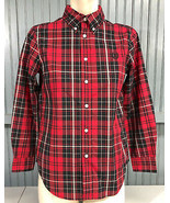 Ralph Lauren Chaps Red Plaid Button Shirt Youth Large 14-16 - $13.41