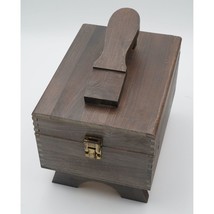 Vintage Wood Shoe Shine Box with Footrest, Shoe Valet with Brushes &amp; Polish Oils - £38.61 GBP
