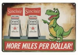 Sinclair Rectangular Gas Gasoline Oil  Aluminum Retro Remake Sign Statio... - $34.84 CAD