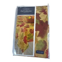 Fall Collection Croft &amp; Barrow Tablecolth Autumn Fall Leaves 60” X 102” Oblong - £22.48 GBP