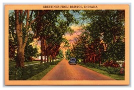 Generic Scenic Greetings Country Road Bristol Indiana IN UNP Linen Postcard R15 - £4.07 GBP