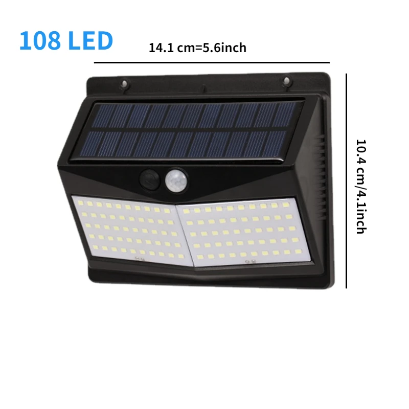 468 LED Solar Wall Lamp Outdoor PIR Motion Sensor Waterproof 3 Modes Garden Yard - £75.45 GBP
