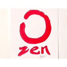 Zenfully Yours Original Art Enso Circle Handmade Asian Calligraphy 8x10in - £38.66 GBP