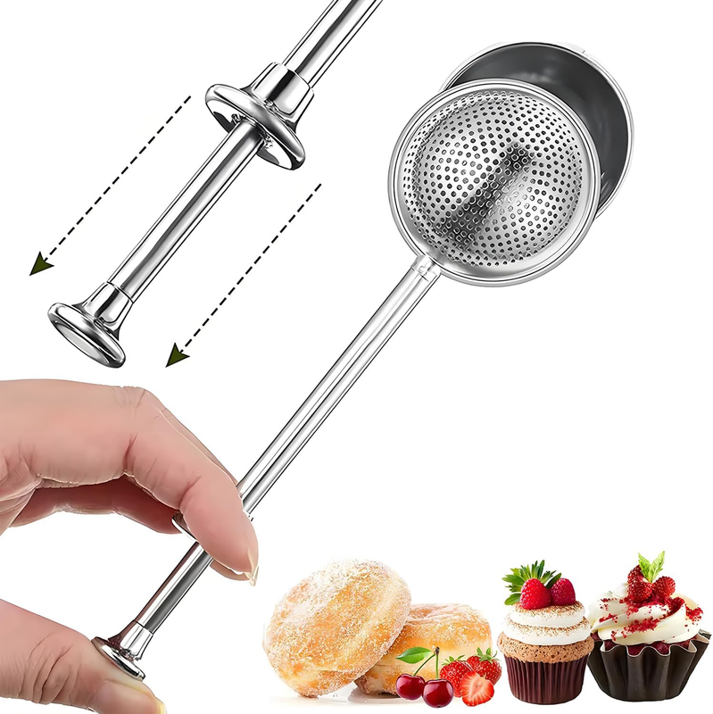 Powdered Sugar Shaker Duster Flour Sifter, Stainless Steel Fine Mesh Sifter and  Item image 3