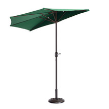 9 Foot Half Umbrella Balcony Patio Easy Crank 5 Ribs Sun And Shade Cover... - $92.99