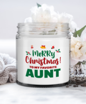 Aunt Christmas Candle - Merry Christmas To My Favorite - Funny 9 oz Hand  - £15.77 GBP