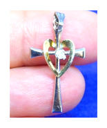 Cross Minimalist Pendant Charm for Necklace or Bracelet Silver Tone - £9.21 GBP