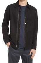 Men suede leather shirt designer black suede cowboy men leather jacket s... - £109.63 GBP