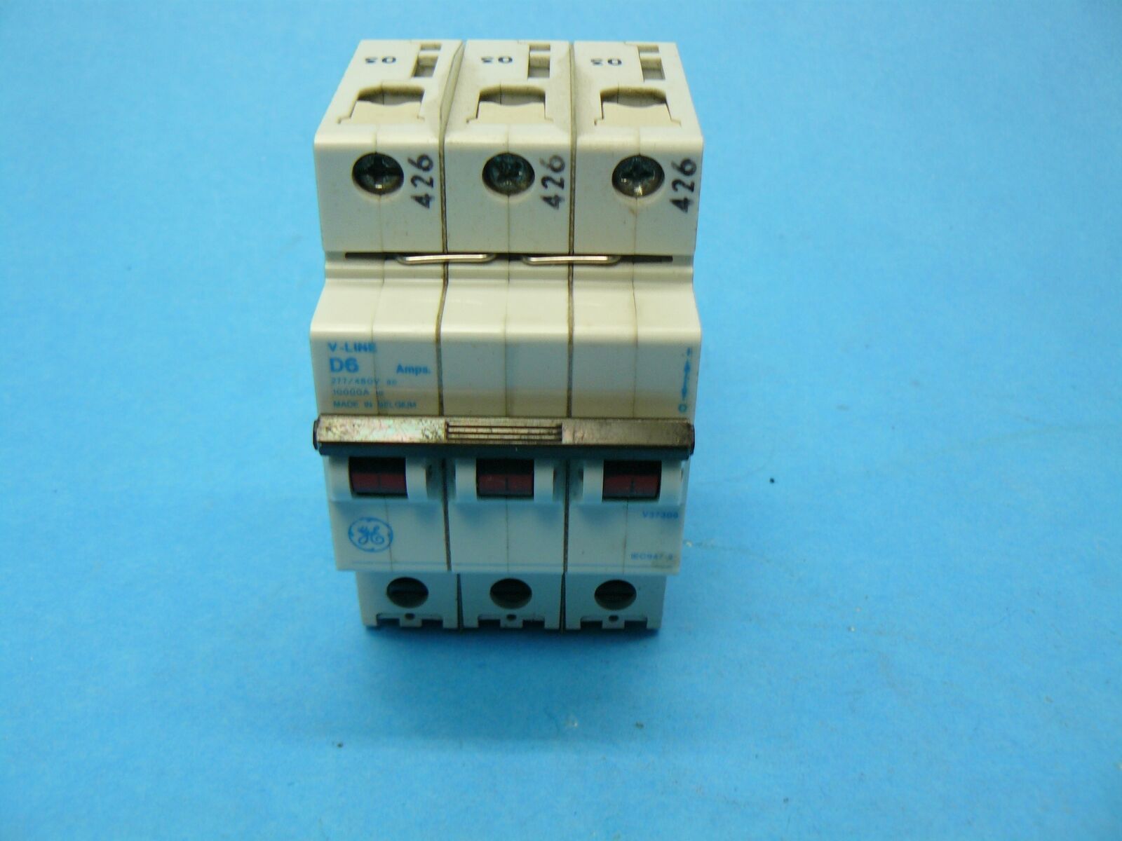 General Electric V37306 DIN Rail Circuit Breaker 3P 6 Amps 277/480VAC D ... - $34.99
