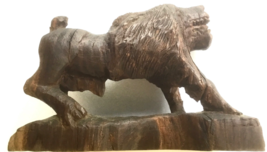 Primitive Hand Carved Wood Lion Figure, 7&quot; - $563.13 MXN