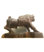 Primitive Hand Carved Wood Lion Figure, 7&quot; - $560.45 MXN