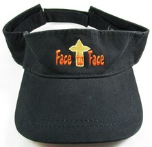 Black Embroidered Face to Face Cross Visor, Adjustable Strap - £7.82 GBP