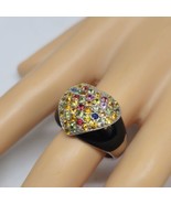 SKJ Sima K 925 Sterling Silver Multi Color Sapphires Heart Cocktail Ring... - $69.95