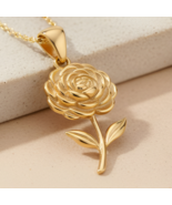 Handmade Ranunculus Flower Pendant Necklace | Sterling Silver Women Jewe... - $44.79