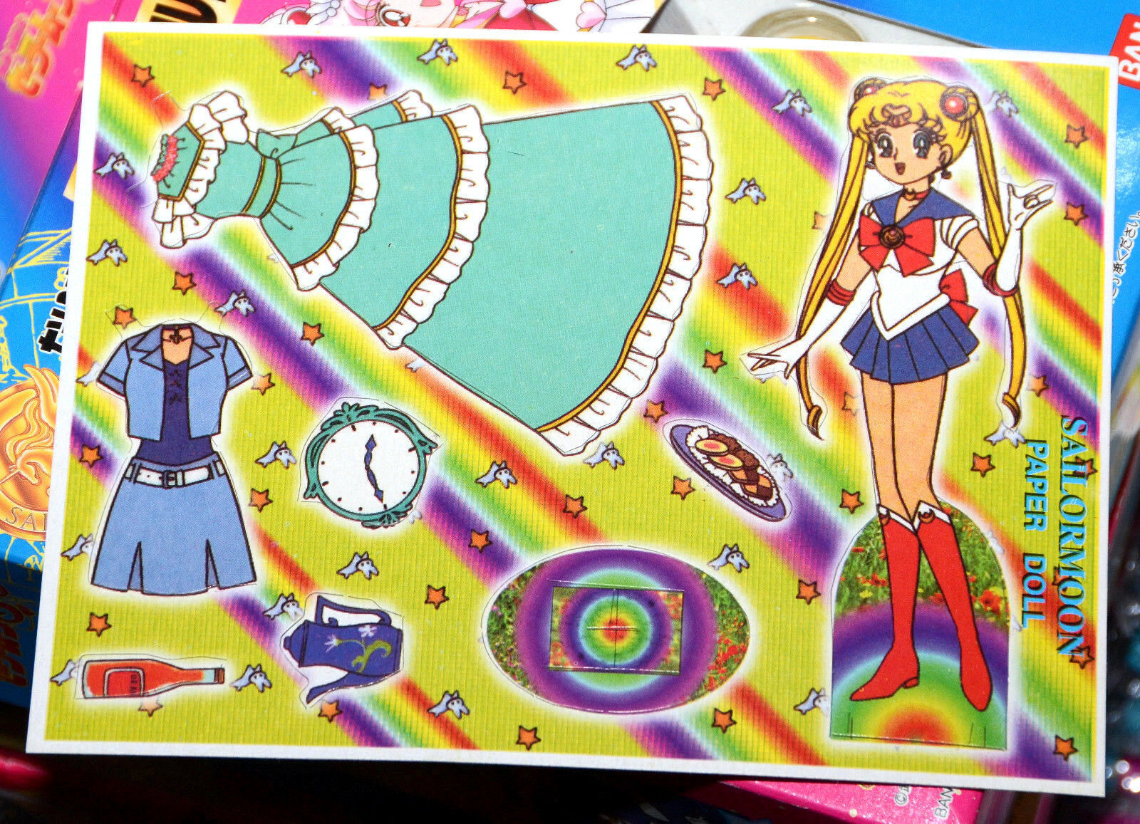 Sailor Moon paper doll sheet vintage blue dress Usagi - $2.47