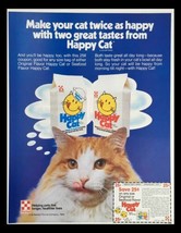 1984 Purina Happy Cat Seafood &amp; Meaty Cat Food Circular Coupon Advertisement - £15.22 GBP