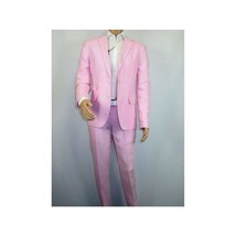 Mens Premium 100% Linen Cocktail Suit by INSERCH Breathable and cool SU880 Pink image 2